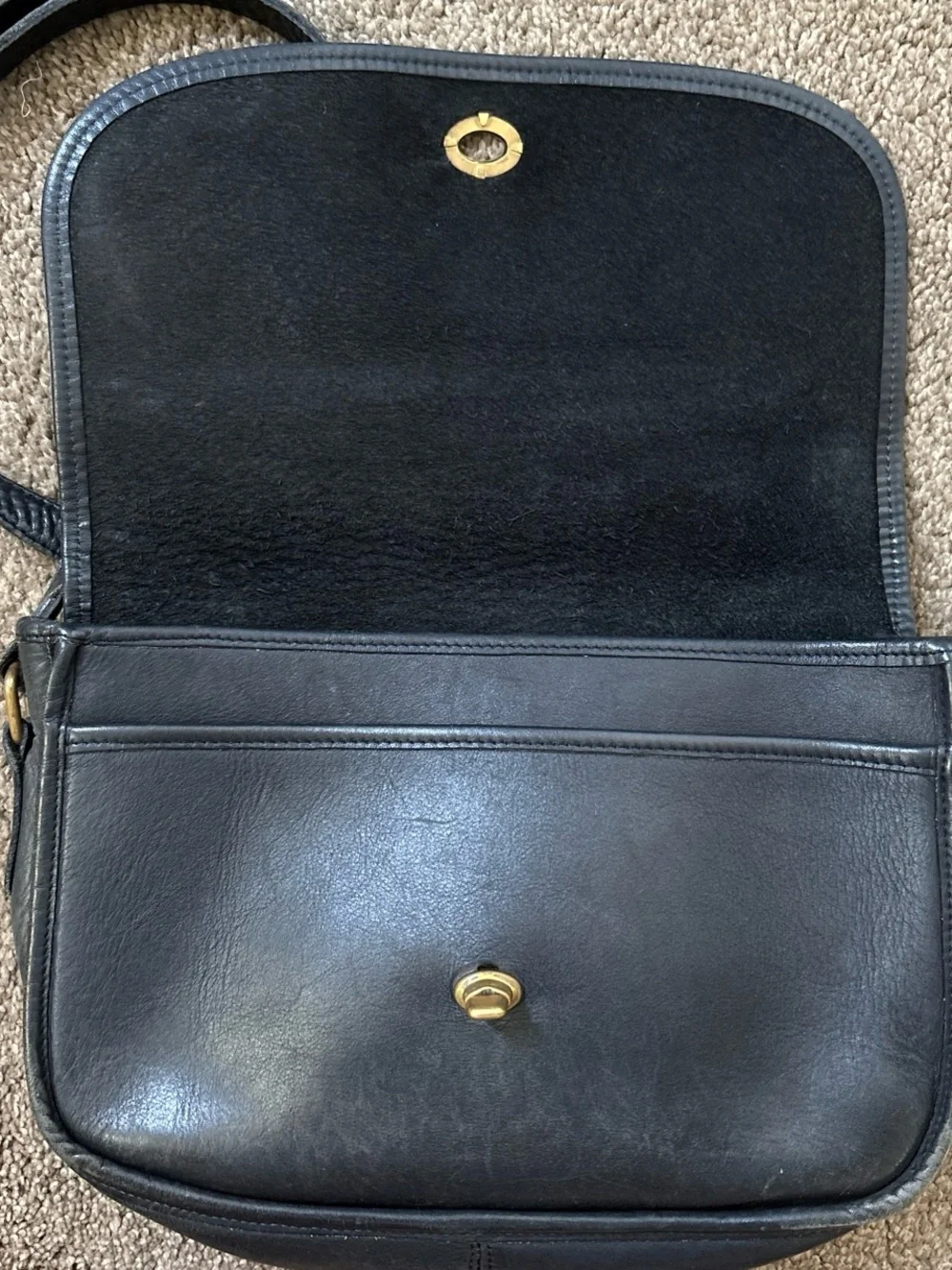 Classic Black Leather Crossbody Bag